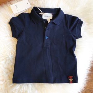 NWT GUCCI Infant Boys Navy Polo Shirt